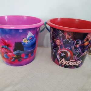 Lot of 2: Jumbo Plastic Buckets